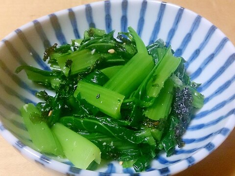小松菜と韓国のりのわさびポン酢合え